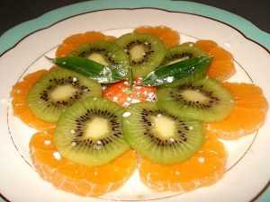 Carpaccio orange-kiwi au grand marnier