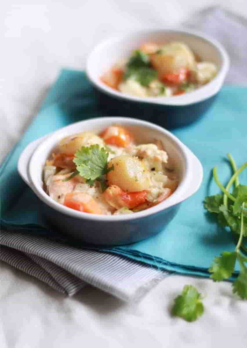 Recette Coquilles saint-jacques et saumon façon blanquette