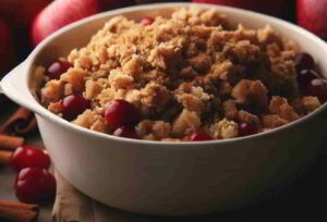 Recette Crumble aux pommes et aux canneberges