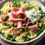 Recette Farfalle au jambon et petits pois