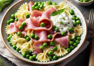 Recette Farfalle au jambon et petits pois