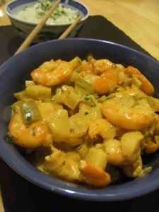 Recette Gambas au curry (vite fait !)