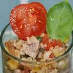 Salade de blé, tomate et thon