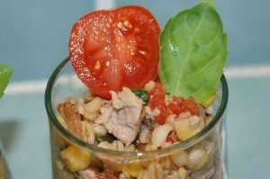 Salade de blé, tomate et thon