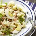 Recette Salade de concombre, chou-fleur et crevettes à la roscoff