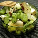 Recette Salade tiède de fèves, artichaut et feta
