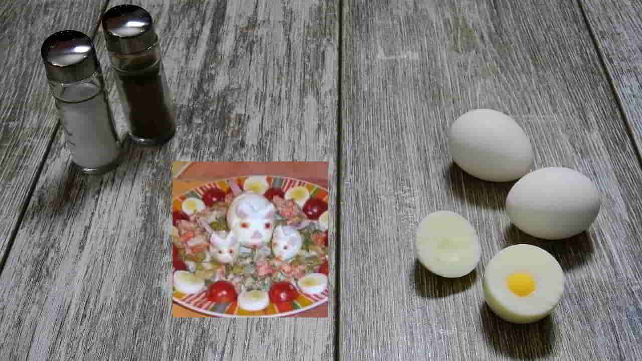 Souris oeuf dur et macédoine