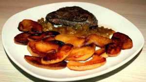 Recette Steaks d’autruche aux pommes