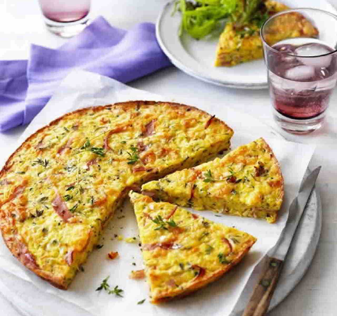 Tarte aux courgettes et jambon