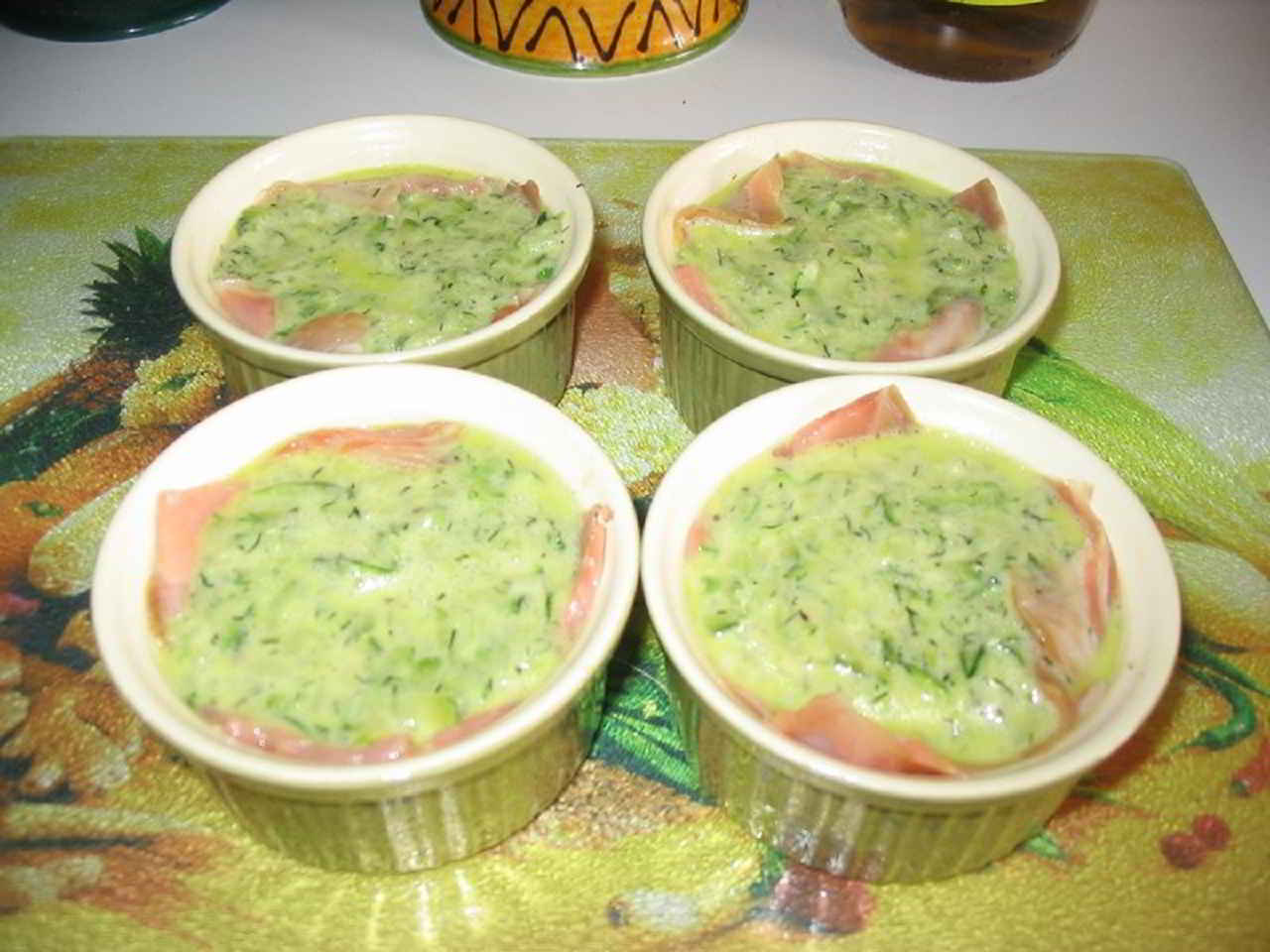 Timbales de saumon à la mousse de courgettes au microondes Recettes