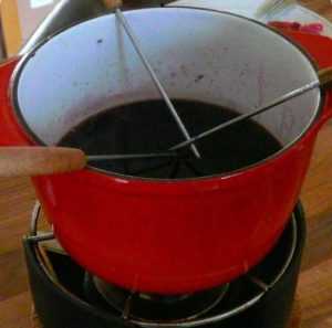 Recette Fondue au pinot noir