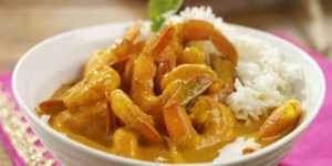 Recette Gambas à la crème, cognac et curry