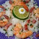 Recette riz au lard et aux crevettes