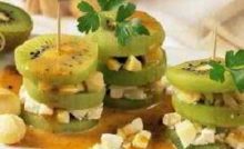 Tourelle de kiwi et fromage de chèvre