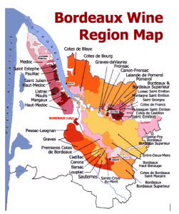 Carte de la région des vins de Bordeaux