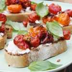 Recette tartines poivron, courgette et tomates confites