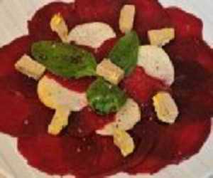 Carpaccio de betterave au foie gras de Pâques