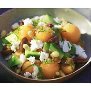 Salade feta, concombre et melon