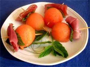 Recette Tapas de melon au jambon d’Espagne.