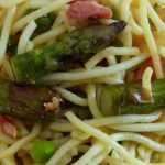 Recette spaghetti aux asperges et aux petits pois