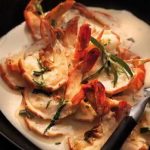 gambas flambees au whisky sur lit de creme