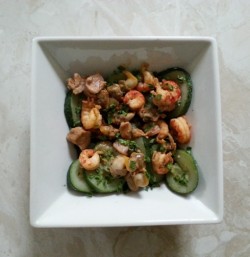 Salade de courgettes aux fruits de mer