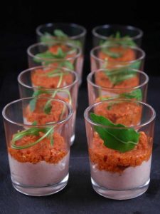 verrine de jambon et tomate