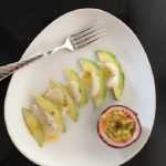 Recette Carpaccio d’avocat et saint-jacques au fruit de la passion