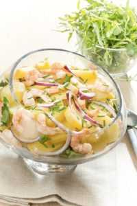 salade de pomme de terre et crevettes