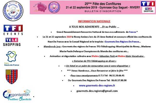 Fêtes des confitures 21-22 septembre 2019