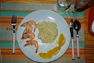 Recette risotto de crevettes à l'orange