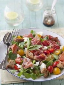 Recette Salade mâche, jambon de Bayonne, mozzarella