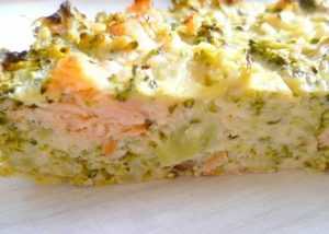 Recette Quiche sans pâte au saumon et chou romanesco