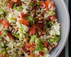Recette Salade de riz au bacon