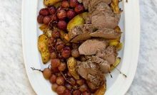 Recette Porc rôti aux raisins, pommes et cidre breton