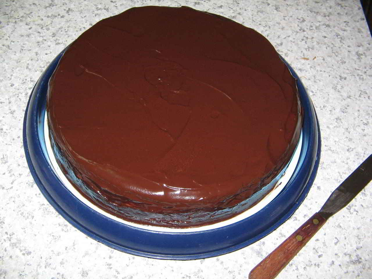 Gâteau yaourt et couche 'croquante' chocolat noir