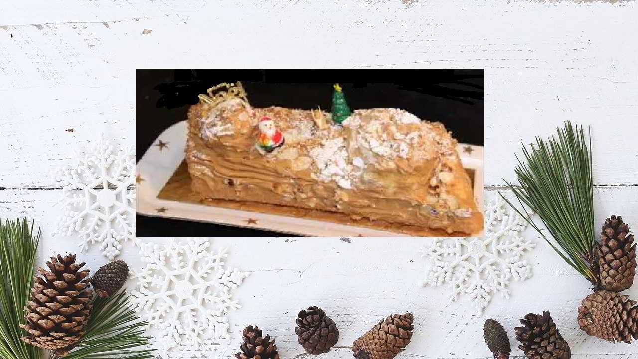 Recette Bûche de Noël au café et au praliné