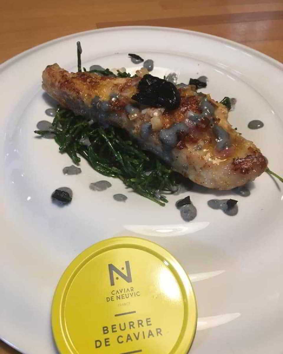 Recette Esturgeon aux salicornes et beurre de caviar