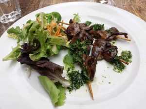 Recette Brochettes de coeurs de canard