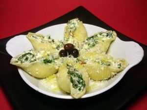 Recette Conchiglies farcies au fromage frais et aux fèves