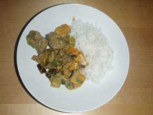 Recette Curry de porc à la mangue et aux poireaux