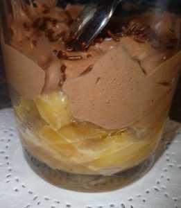 Recette Mousse au chocolat sur compotée de poires