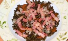 Recette Salade de lentilles froide aux lardons