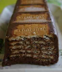 Recette Gâteau aux petits-beurres et chocolat sans cuisson