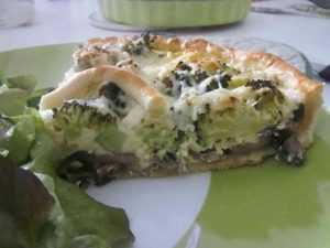 Recette Quiche aux champignons, brocolis et chèvre