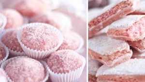 Recette Truffes roses au biscuits de Reims et kirsch