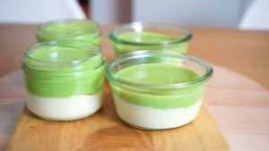 Verrine velouté de petits pois à la royale de raifort