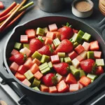 Recette tarte à la compotée de fraises et rhubarbe