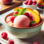 recette sorbet pêche framboise copie