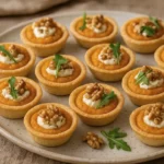 Recette Mini tartelettes de Noël au potimarron, chèvre et noix